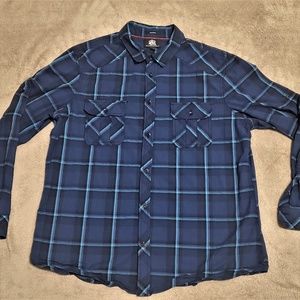Rock & Republic Mens Long Sleeve Plaid Stretch XXL